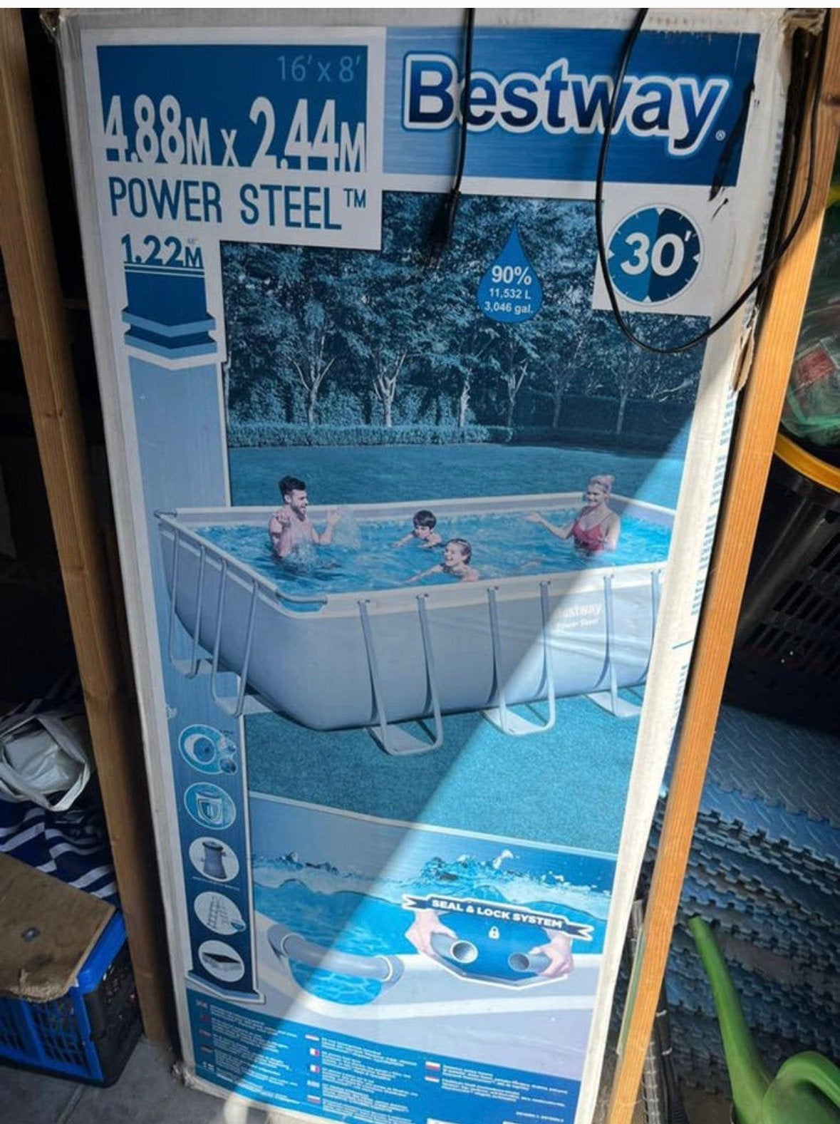 Bestway power steel 488x244x122, 200 tot 300 cm, 80 tot 120 cm, Ophalen of Verzenden, Zo goed als nieuw