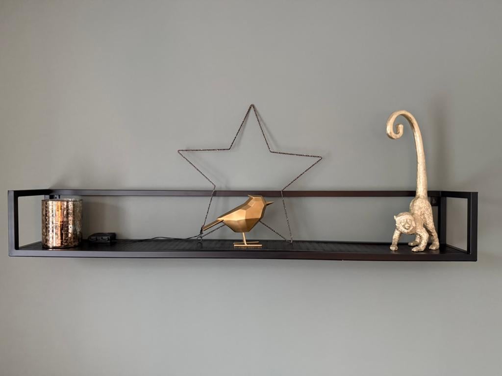 Zwart metalen wandrek - Modern en stijlvol 100 cm, Ophalen, Gebruikt