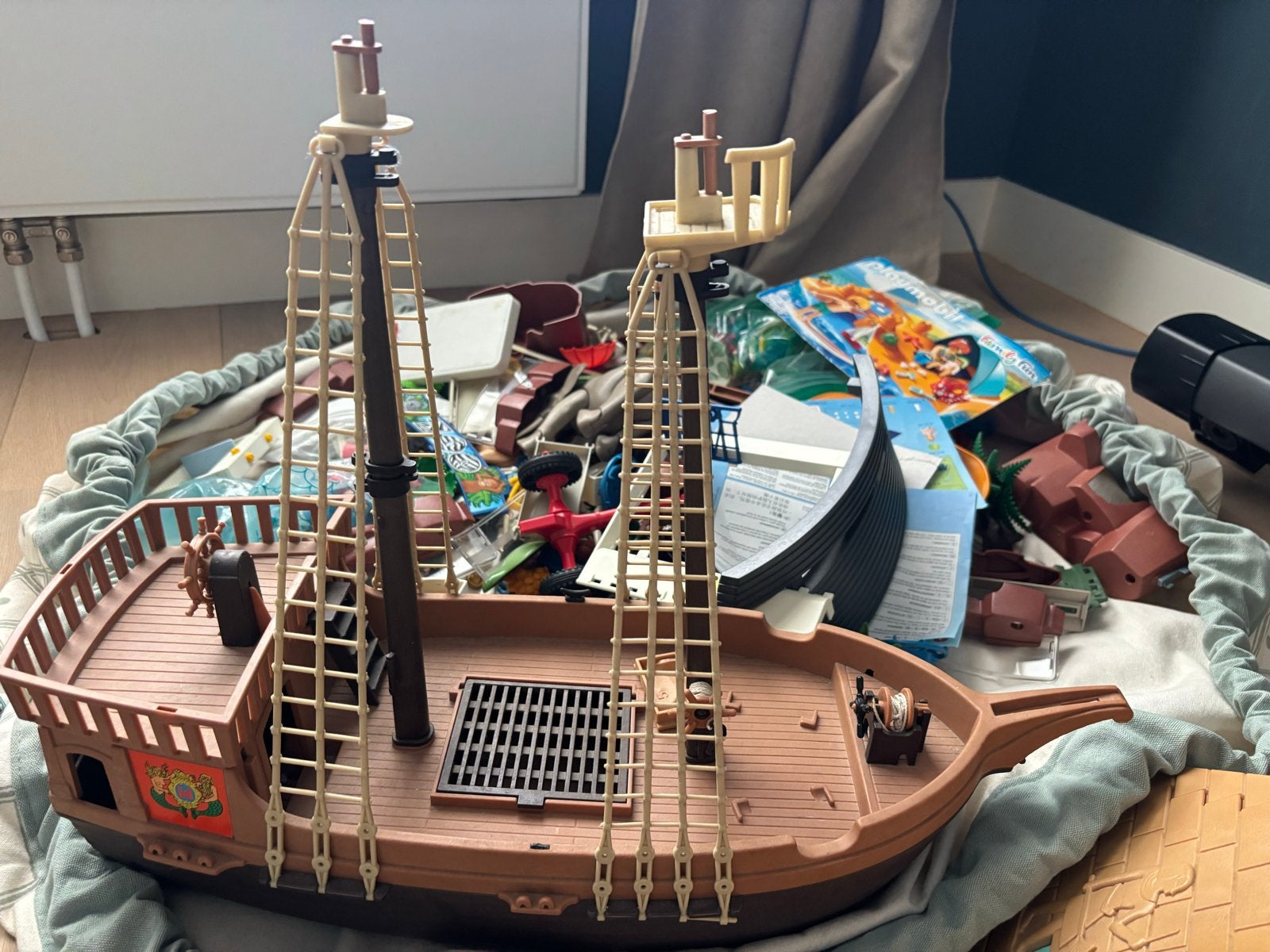 Grote zak Playmobil (oud & nieuw) incl Piratenschip, Kinderen en Baby's, Speelgoed | Playmobil, Pirates, Gebruikt, Losse onderdelen