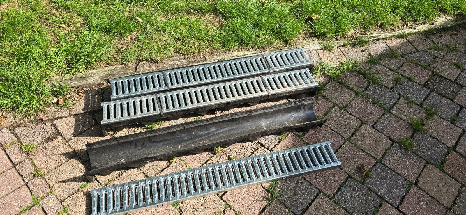 Afvoergoot met rooster 3 stuks nieuw, Ophalen, Gebruikt, Minder dan 2 meter, 80 mm of meer