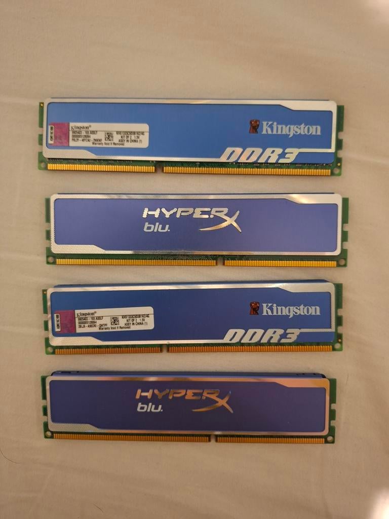 4x4 gb ddr3 kingston hyperx blu, Computers en Software, RAM geheugen, DDR3, Ophalen of Verzenden, Zo goed als nieuw, Desktop