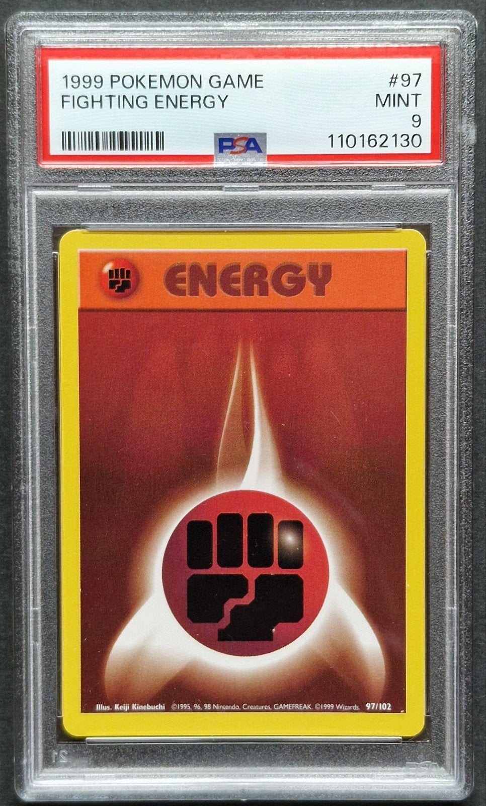 Fighting energy Psa 9 Base set Unlimited, Ophalen of Verzenden