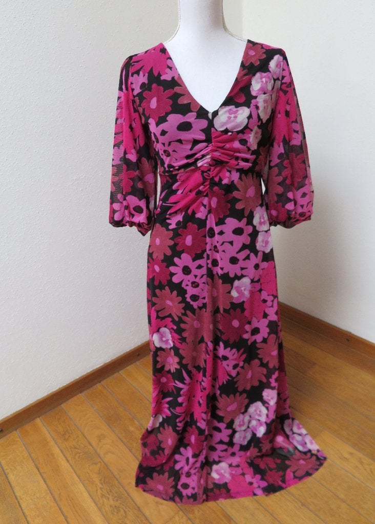V47 FABIENNE CHAPOT exclusieve nieuwe jurk zwart roze S 36, Nieuw, Ophalen of Verzenden, Fabienne Chapot, Roze