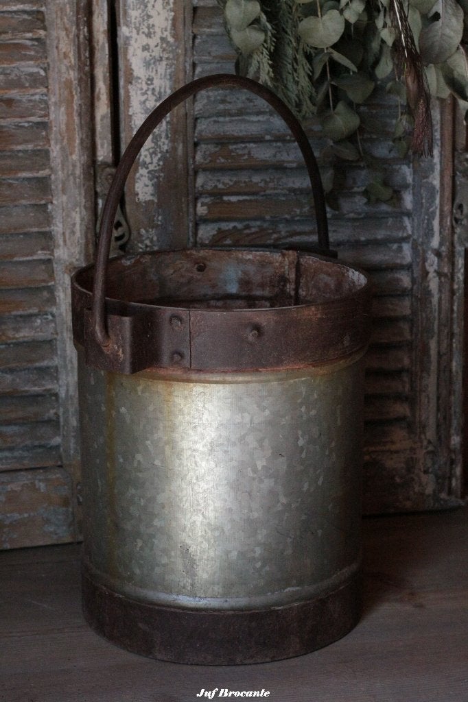 Grote, robuuste emmer met beslag, Www.jufbrocante.nl, Www.jufbrocante.nl, Nieuw, Ophalen of Verzenden