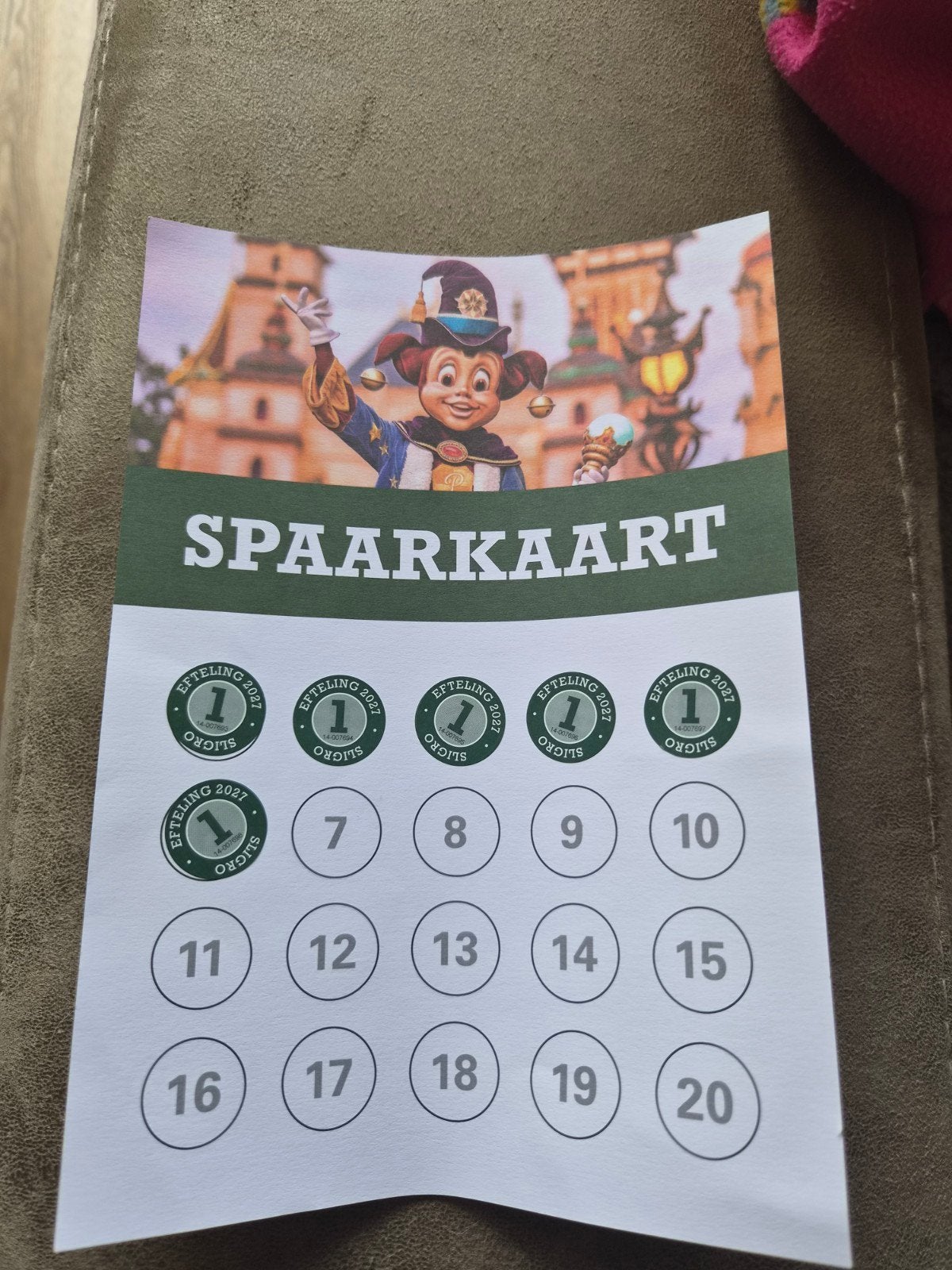 6 Efteling spaarzegels voor Winter Efteling, Ophalen of Verzenden, Nieuw, Overige typen