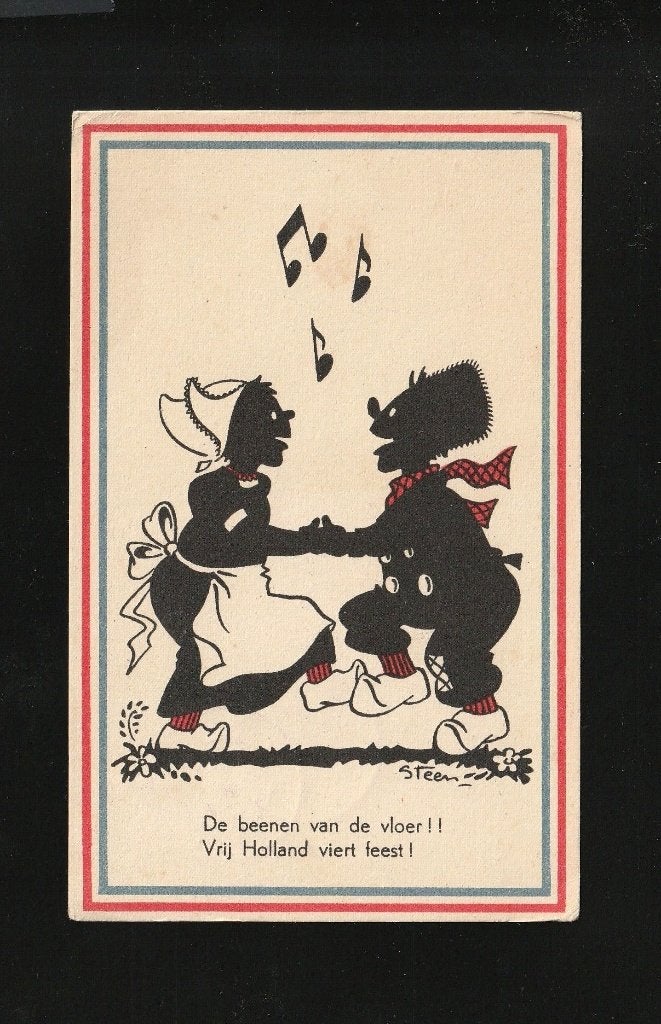 Vrij Holland serie zwartjes illu Pax Steen BB1-17, Ophalen of Verzenden, 1940 tot 1960, Gelopen, Overige thema's