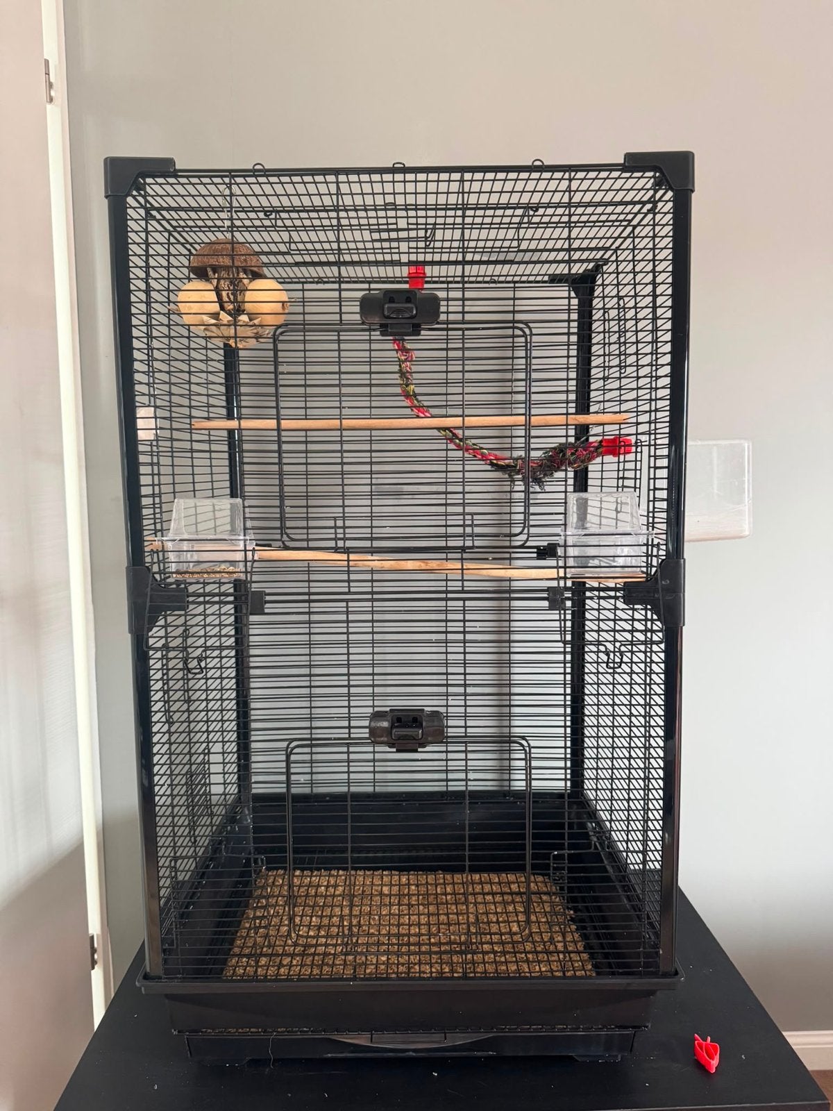 Black, large bird cage, Ophalen
