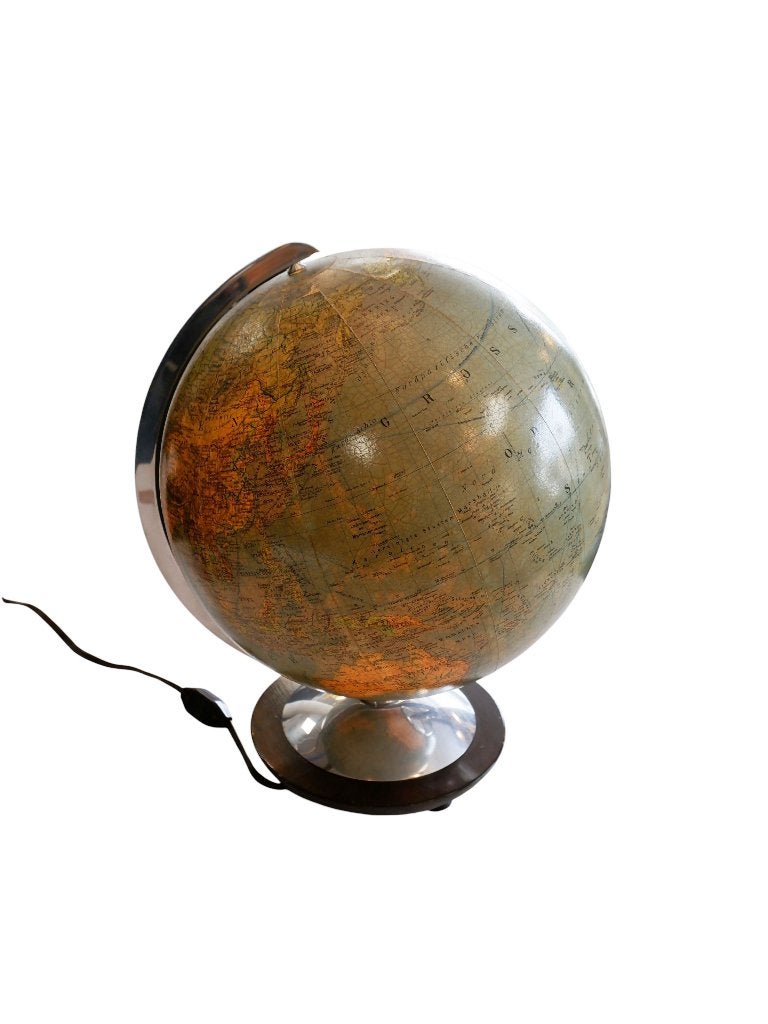 Glazen wereldbol Columbus, jaren 50, Huis en Inrichting, Woonaccessoires | Wereldbollen, Ophalen, Glas, 35 cm, Rijksstraatweg 37 Wilp