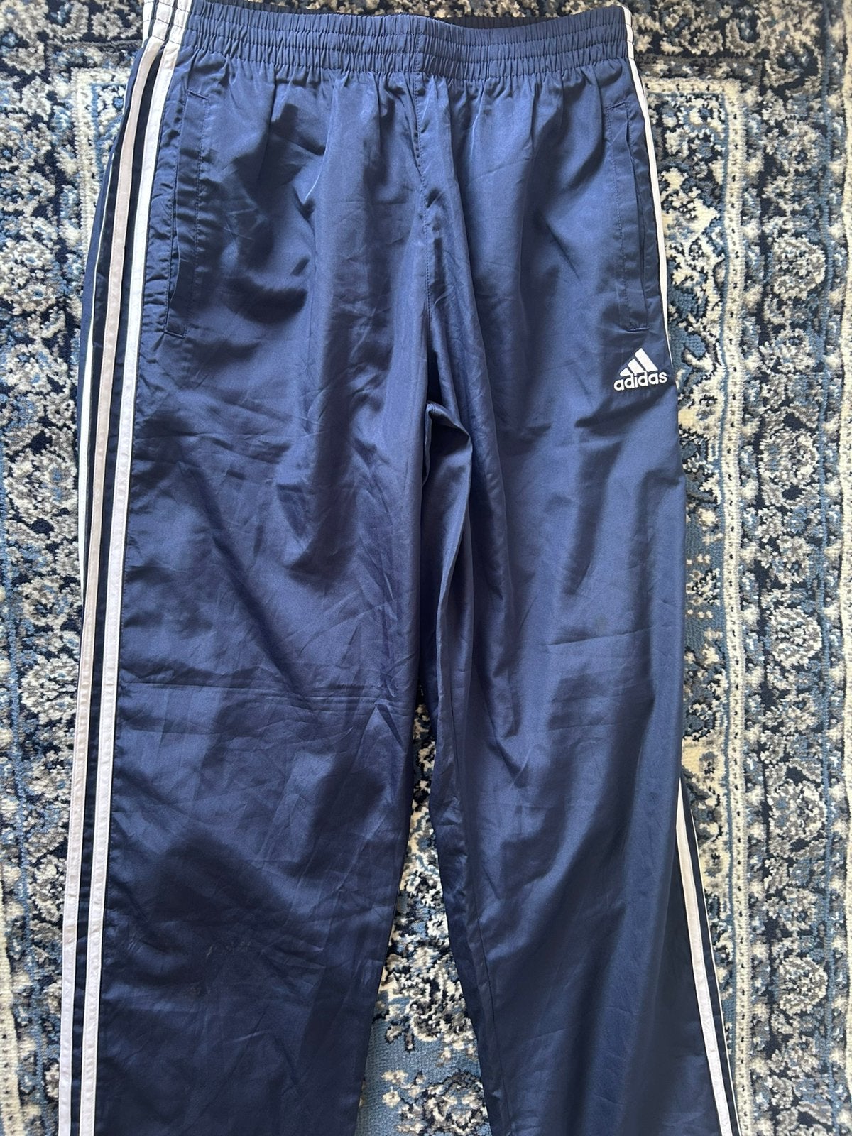 Adidas trainingsbroek blauw met witte strepen maat L, Maat 52/54 (L), Blauw, Nieuw, Ophalen of Verzenden