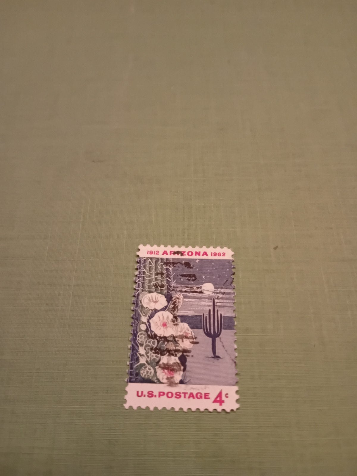 Amerikaanse postzegel Arizona 1912-1962, 4 cent, Ophalen of Verzenden, Gestempeld