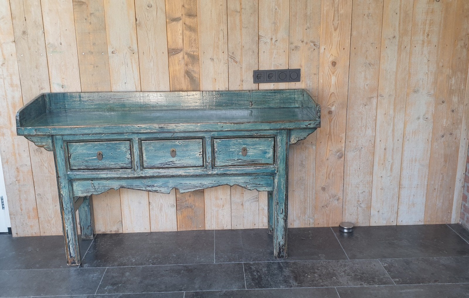 Chinese sidetable, br 165 cm, Ophalen, Zo goed als nieuw, 25 tot 50 cm, Rechthoekig