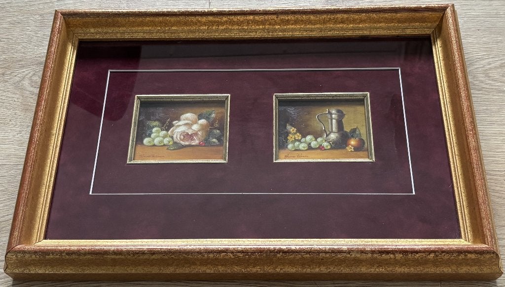 Johannes Eerdmans (1950-2023) - Fruitstilleven (pendant), Antiek en Kunst, Paneel, Bijzondere lijst, Stilleven, Ophalen of Verzenden