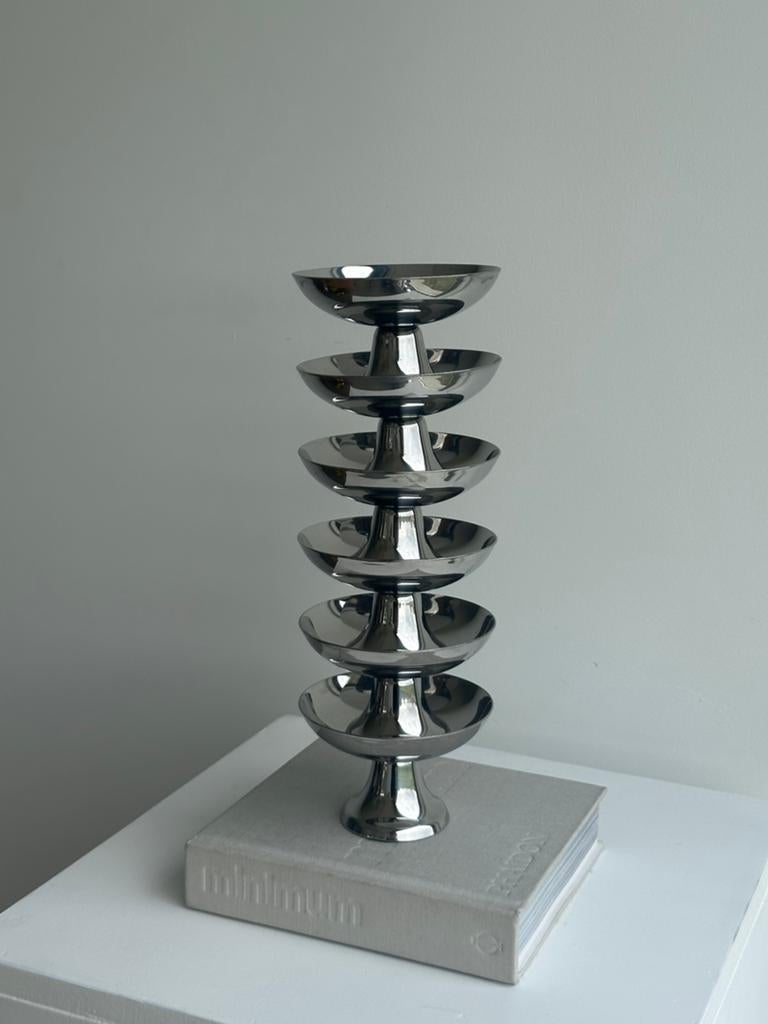 Vintage stalen Guy Degrenne ijs champagne coupes inox rvs, Ophalen of Verzenden