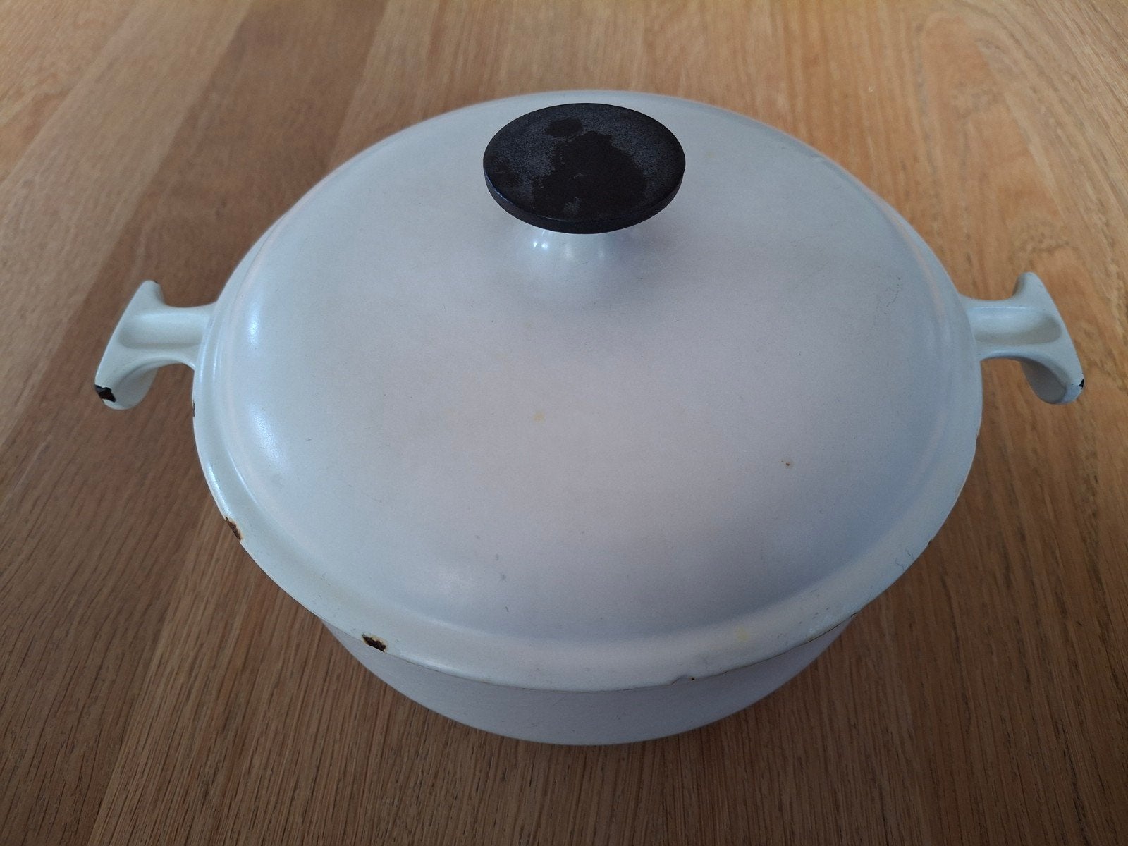 Le Creuset Braadpan Wit - Gietijzer (20 cm), Ophalen, Gebruikt, Met deksel, Le Creuset