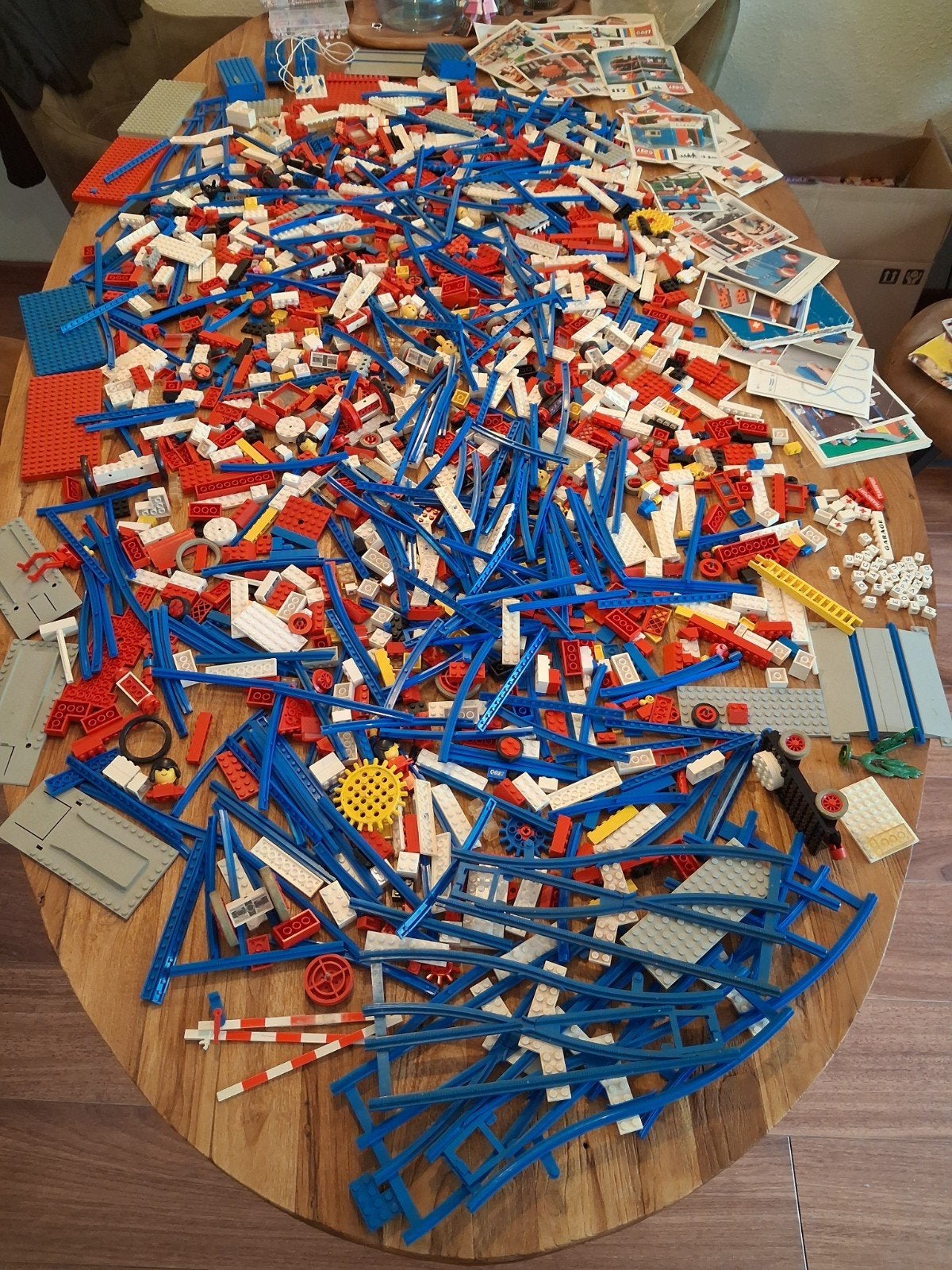 partij vintage LEGO System met rails en trein, Ophalen of Verzenden, Gebruikt