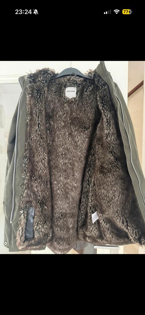 Elvine winterjas met teddy voering - Maat M, Ophalen of Verzenden, Zo goed als nieuw, Maat 38/40 (M), Groen
