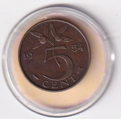 5 Cent 1954 Zeer Fraai, Verzenden, Koningin Juliana, 5 cent, Losse munt