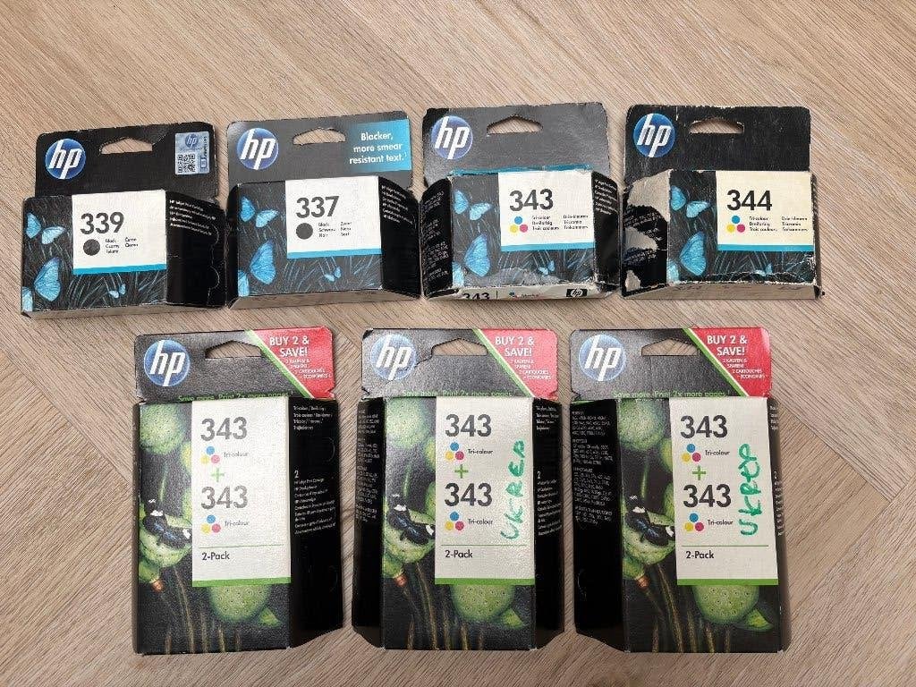 Nieuwe cartridges HP 337-339 Zwart HP 343-HP 343 Tri-color, Ophalen of Verzenden, Nieuw, Cartridge