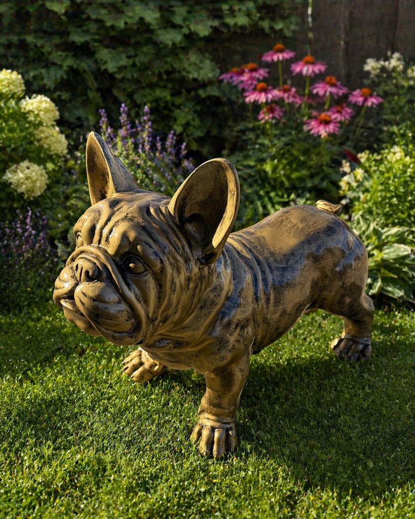 NIEUW Tuinbeeld pitbull hond antiek gouden beeld, Ophalen, Nieuw, Dier