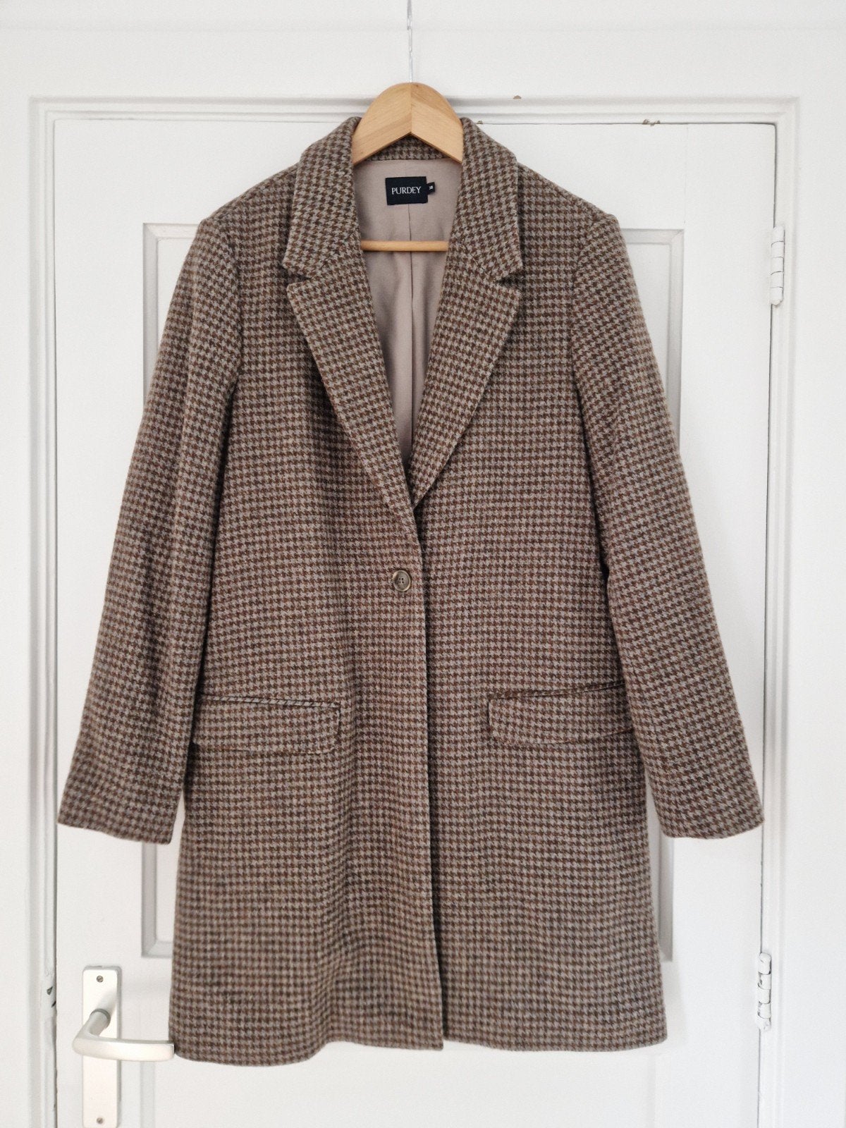 Purdey wollen jas - NIEUW - maat 38, Kleding | Dames, Maat 38/40 (M), Bruin, Verzenden, Nieuw
