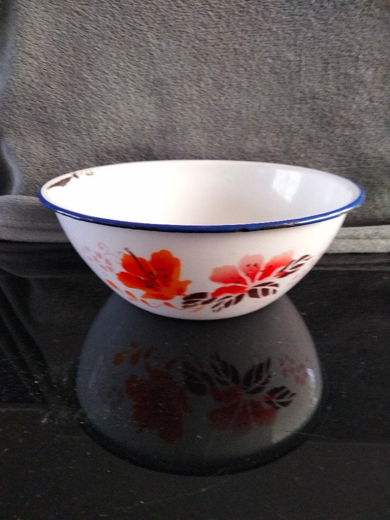 Retro emaille kom, Ophalen of Verzenden