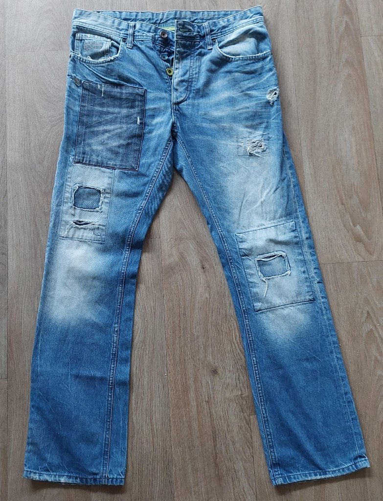 Jack&Jones Jeans met knoop sluiting in maat 33/32, Jack&Jones, W33 - W34 (confectie 48/50), Gedragen, Verzenden
