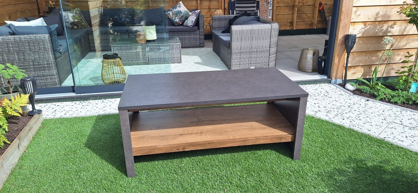 Salontafel  (blad 60x120, Ophalen, Zo goed als nieuw, Rechthoekig, 100 tot 150 cm
