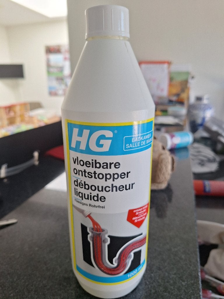 Vloeibare ontstopper, Ophalen, Schoonmaakmiddel