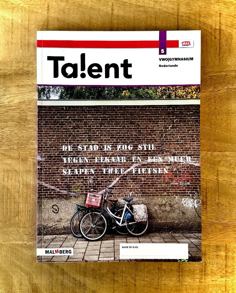 Talent Nederlands VWO 5 Gymnasium Leer - Werkboek Max editie, VWO, Malmberg, Ophalen of Verzenden, Zo goed als nieuw