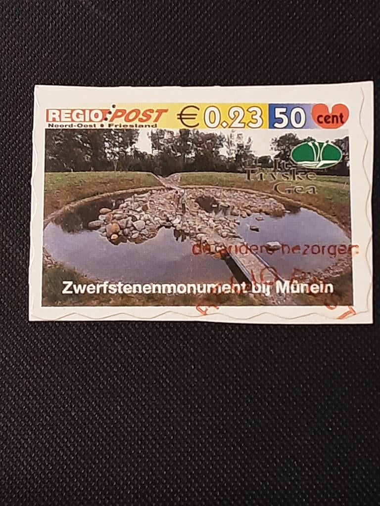 Regiopost  Zwerfsteenmonument Munein Kollum I ( gest), Ophalen of Verzenden