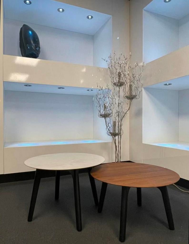 SALE Leolux Rolan salontafel set nieuw €2100,-, Ophalen, Nieuw, Rond, 50 tot 100 cm