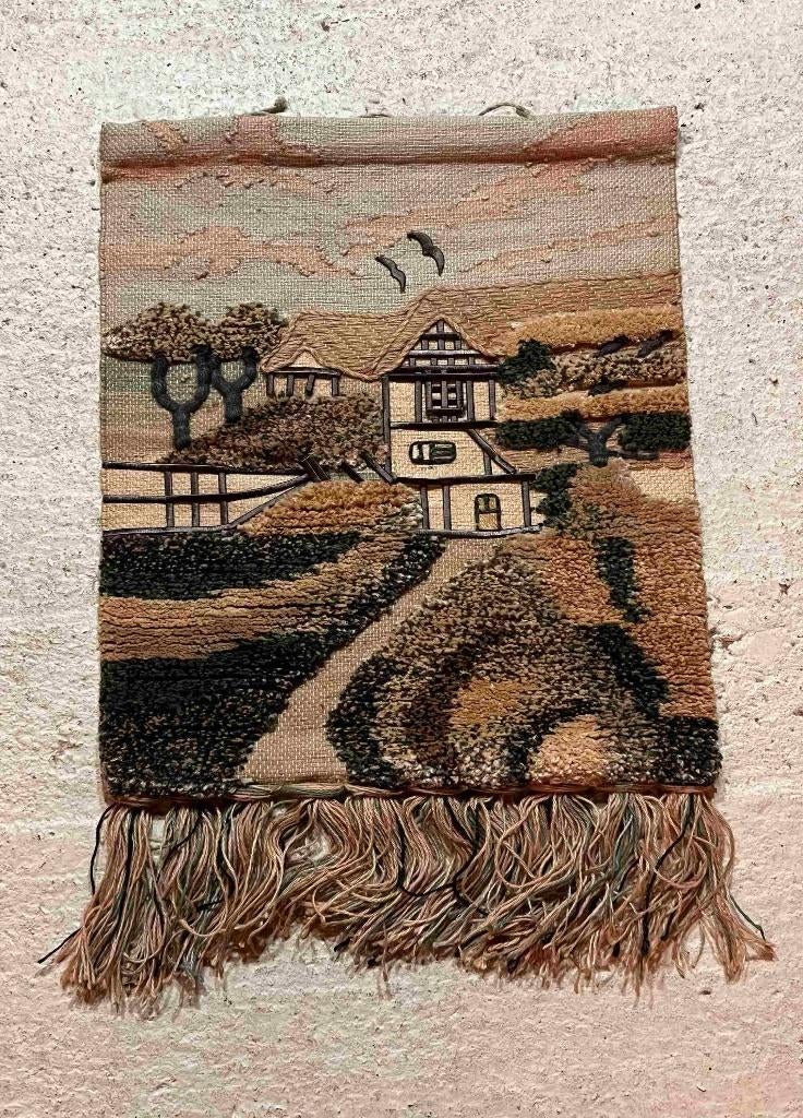Wandkleed handgemaakt in aardetinten boerderij 66/57