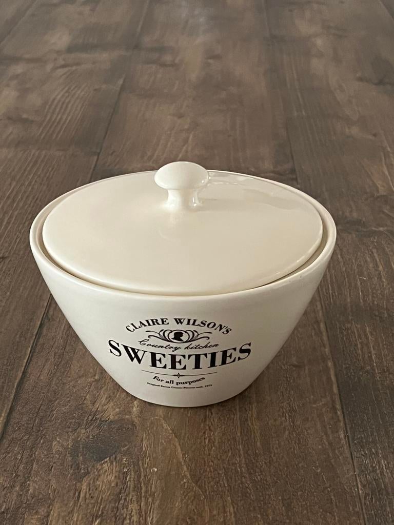 Claire Wilson’s ‘Sweeties’ voorraadpot voor snoepjes Vintage, Gebruikt, Overige typen, Ophalen of Verzenden, Overige stijlen
