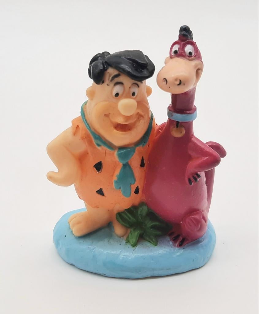 Fred Flintstone + Dino rubber figuur ca. 9cm hoog uit 1993, Verzamelen, Poppetjes en Figuurtjes, Zo goed als nieuw, Ophalen of Verzenden