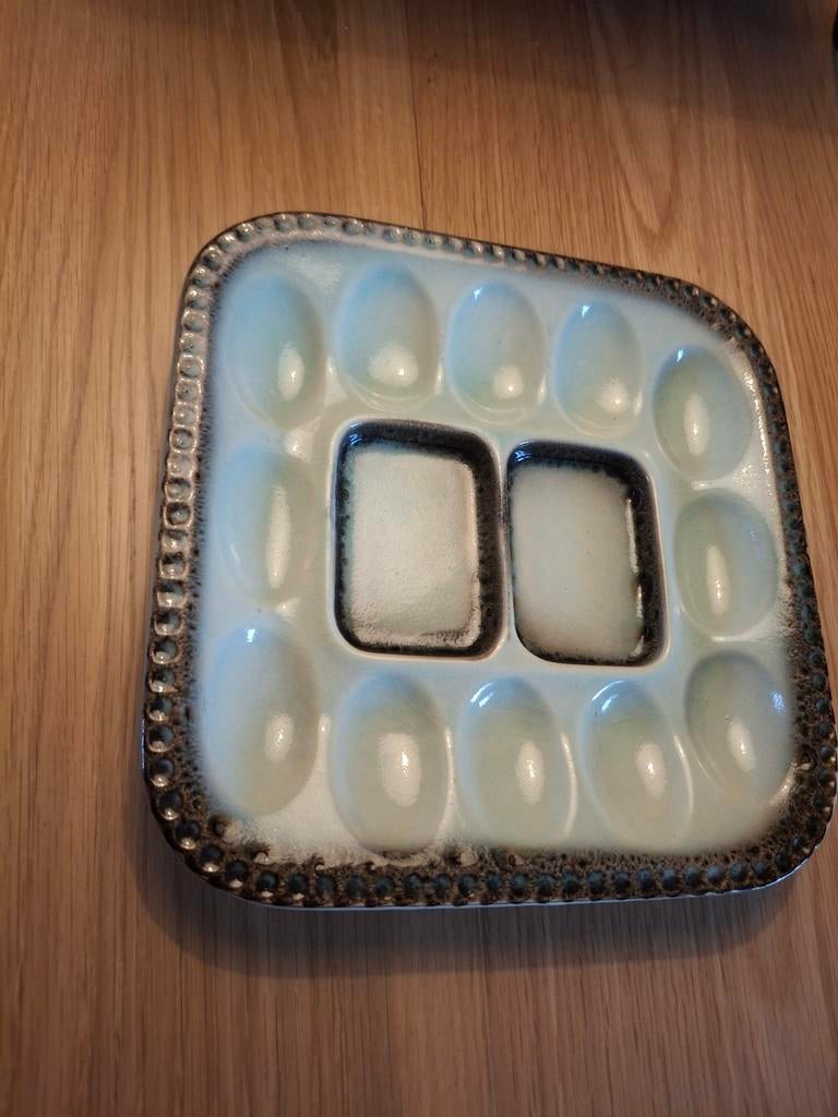 Celadonkleurige eierschaal paasbord voor 12 eieren, Ophalen of Verzenden, Gebruikt