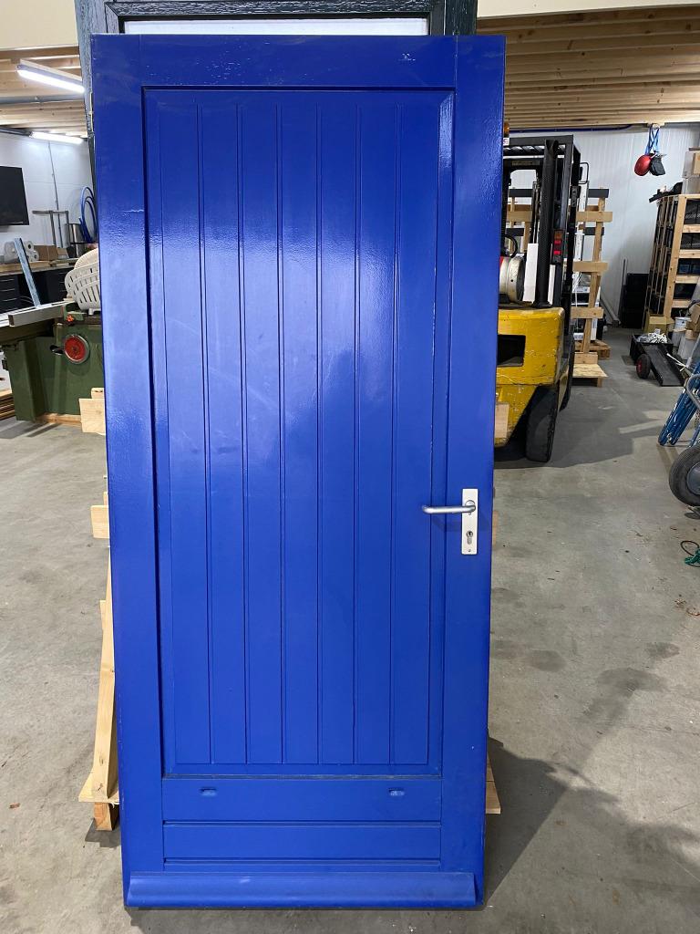 Blauw Hard Houten Voordeur Wehkamp B 930 x H 2115 mm, Ophalen, 80 tot 100 cm, 200 tot 215 cm, Hout