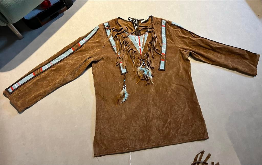 Grappig Indiaan Kostuum - Pow Wow Man, Maat 52/54 (L), Carnaval, Ophalen of Verzenden, Kleding