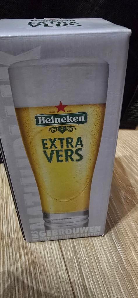 Heineken extra vers bierglas, Verzamelen, Ophalen of Verzenden, Nieuw, Glas of Glazen, Heineken