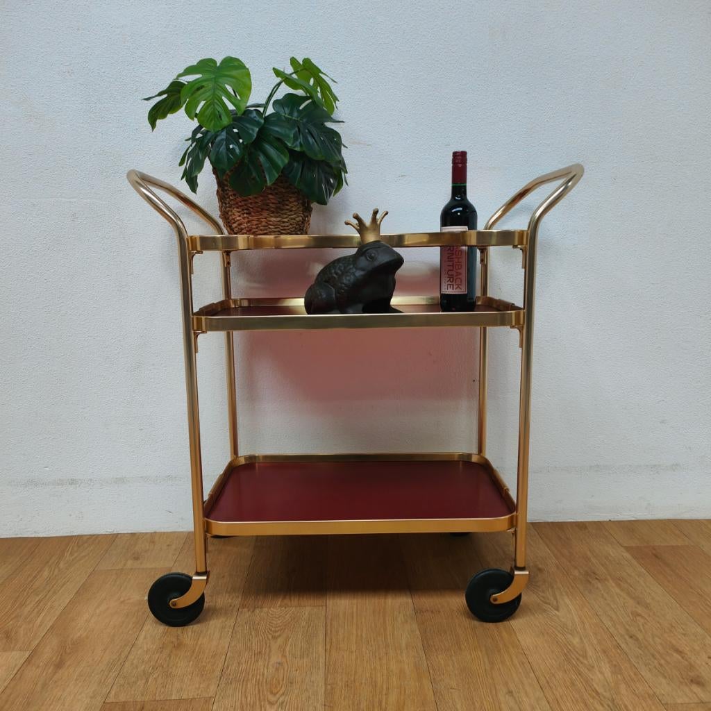 Vintage Barcart trolley drankkar serveerwagen Kaymet, Huis en Inrichting, Tafels | Bijzettafels, Zo goed als nieuw, Rechthoekig