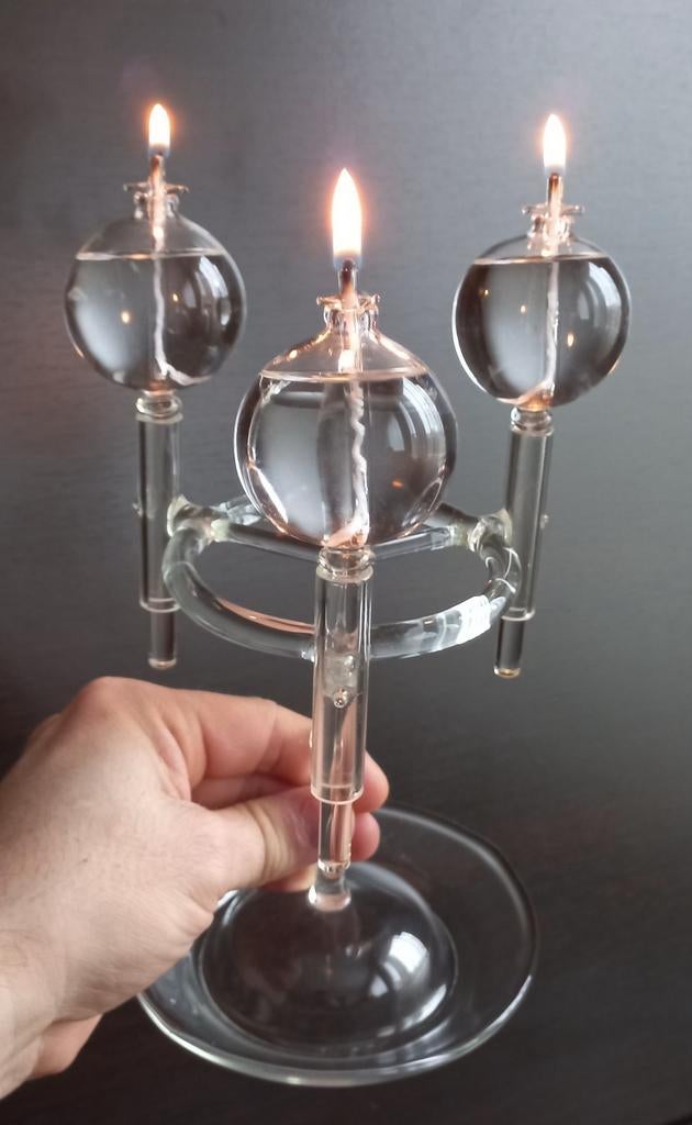 Zeldzame antieke Franse kristallen olielamp – uniek ontwerp, Antiek en Kunst, Ophalen