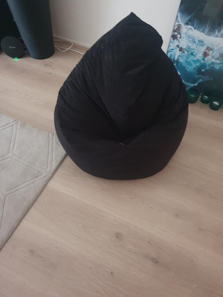 Zachte kleine zitzak ca. 60 cm. hoog, Ophalen of Verzenden, Zo goed als nieuw, Zwart