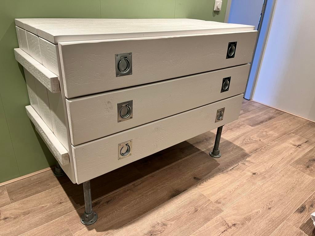 Stoere, complete babykamer - wit steigerhout, Kinderen en Baby's, Kinderkamer | Complete kinderkamers, Ophalen, Gebruikt