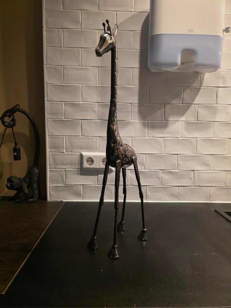 Mooie decoratieve giraffe, Ophalen of Verzenden, Gebruikt, Metaal, Dierenbeeld