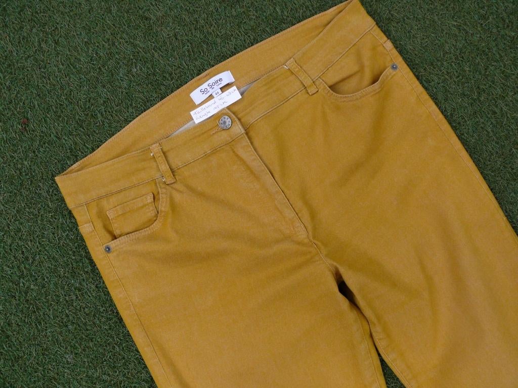 SO SOIRE broek maat 44 lengte 32 stretch, So Soire, Geel, Maat 42/44 (L), Ophalen of Verzenden