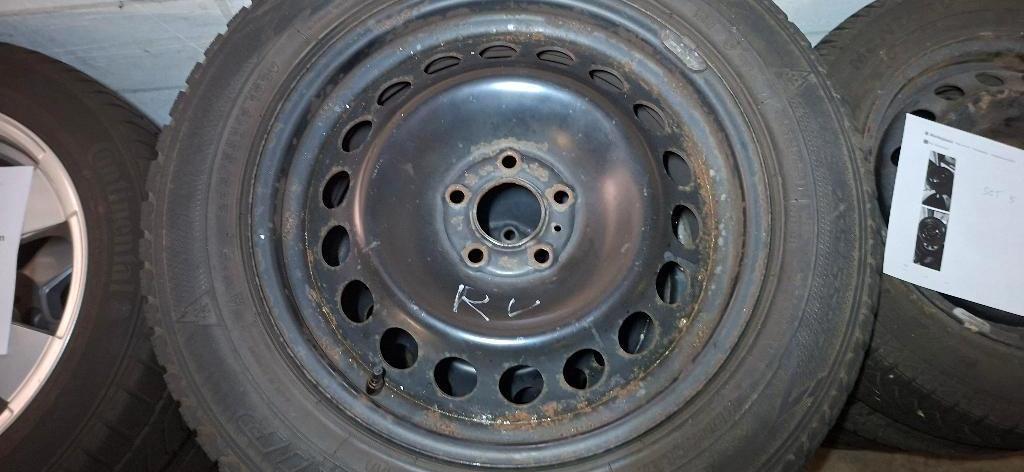 Renault stalen velgen met winterbanden, Ophalen, Gebruikt, 16 inch, Banden en Velgen