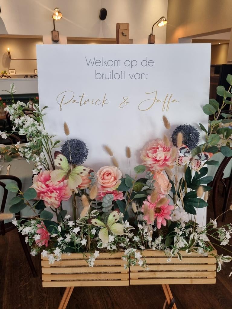 Welkomstbord Bruiloft/Babyshower/Verjaardag te Huur, Hobby en Vrije tijd, Feestartikelen | Verhuur, Ophalen of Verzenden