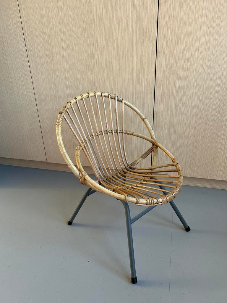 Vintage Rotan Kinderstoel, Kinderen en Baby's, Kinderstoelen, Ophalen, Gebruikt, Overige typen