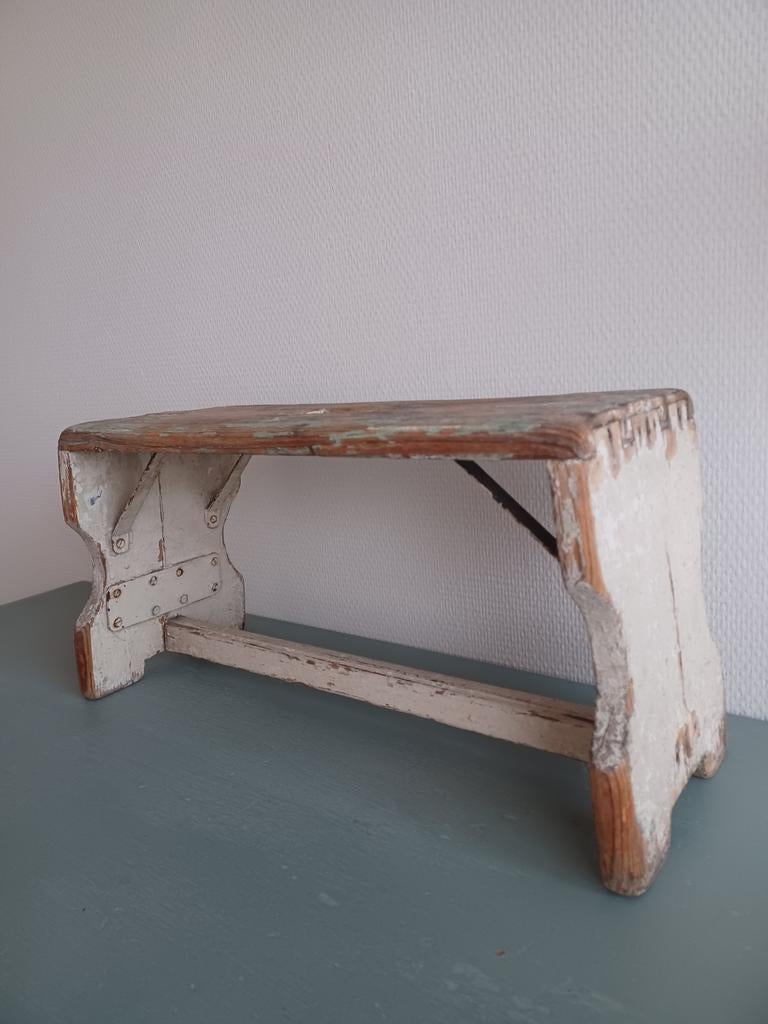 Houten krukje / etagere, Antiek en Kunst, Curiosa en Brocante, Ophalen