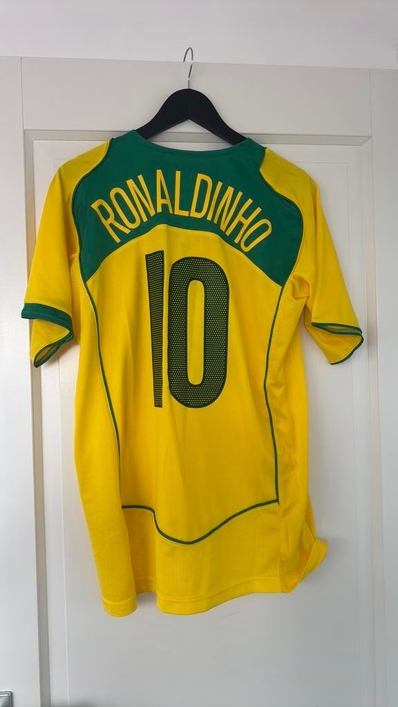 Brazilie WK 2004 shirt M Ronaldinho, Sport en Fitness, Voetbal, Maat M, Verzenden, Zo goed als nieuw, Shirt