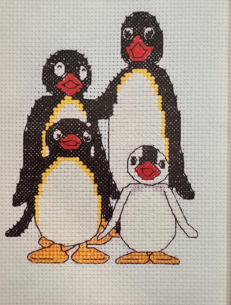 4 Pinguïns borduurpatroon, Ophalen, Nieuw, Handborduren, Patroon